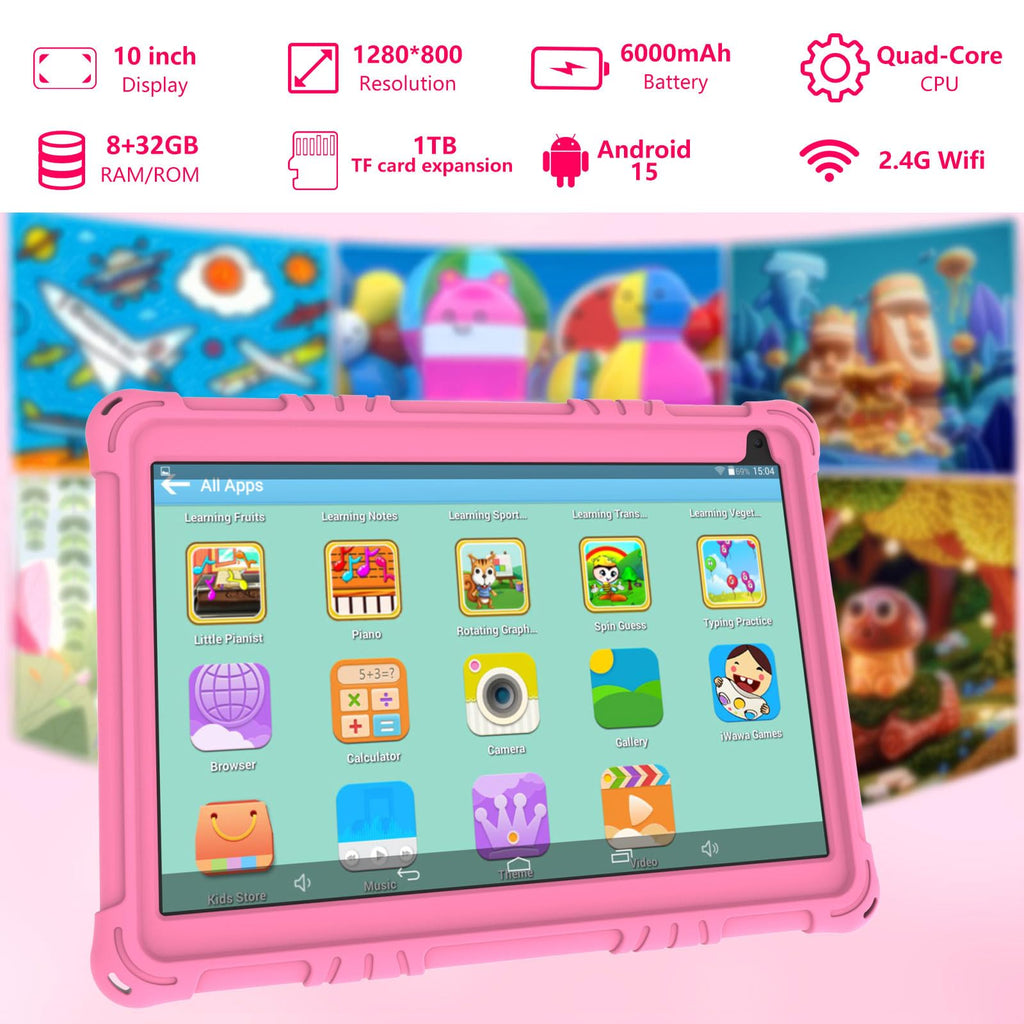 10 inch Kids Tablet 8GB RAM 32GB ROM Pink A28988