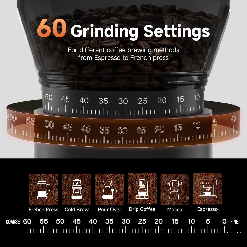 Cordless Burr Coffee Grinder with 60 Settings V518