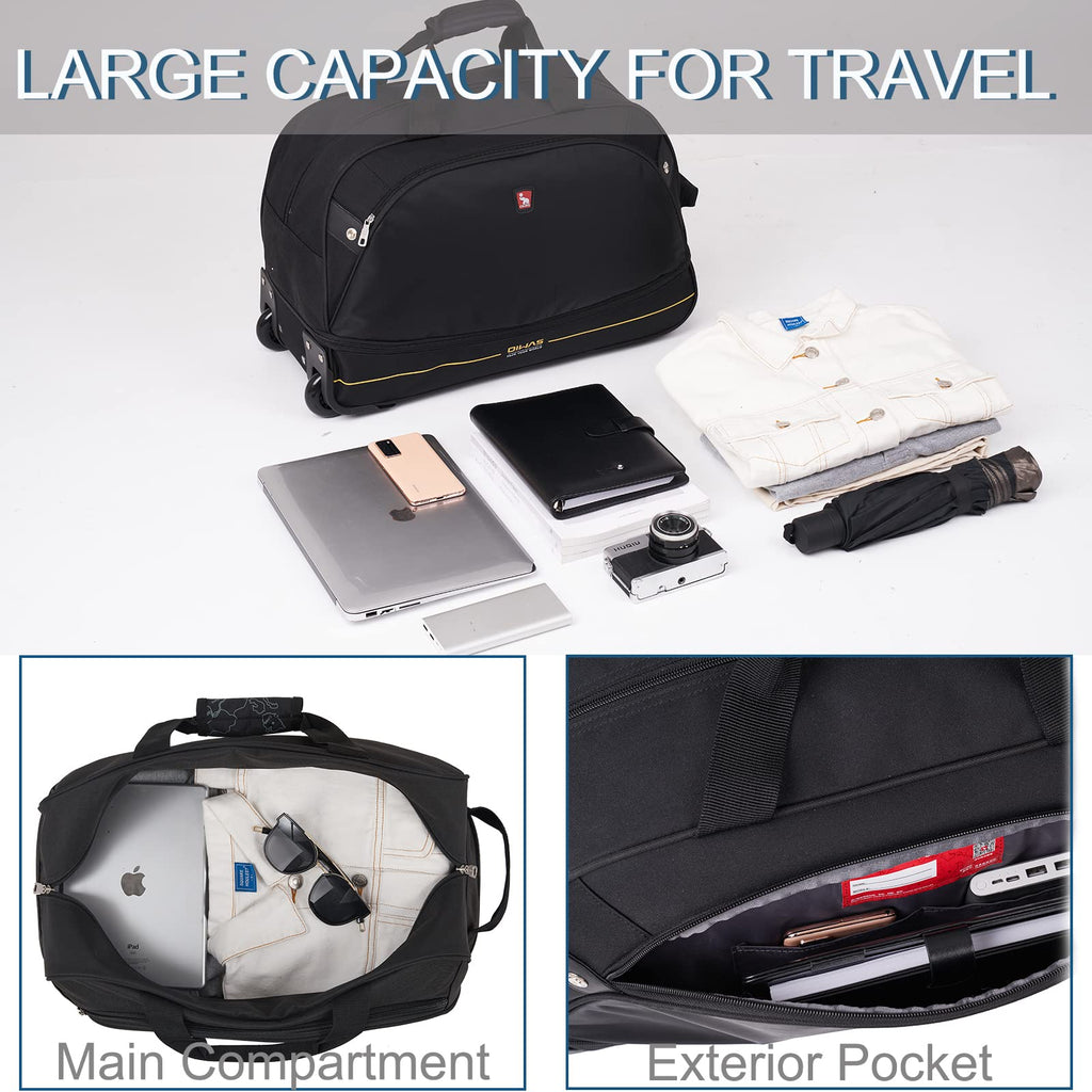 Rolling Duffle Bag with Wheels, 22 inch Carry On Bag U9364