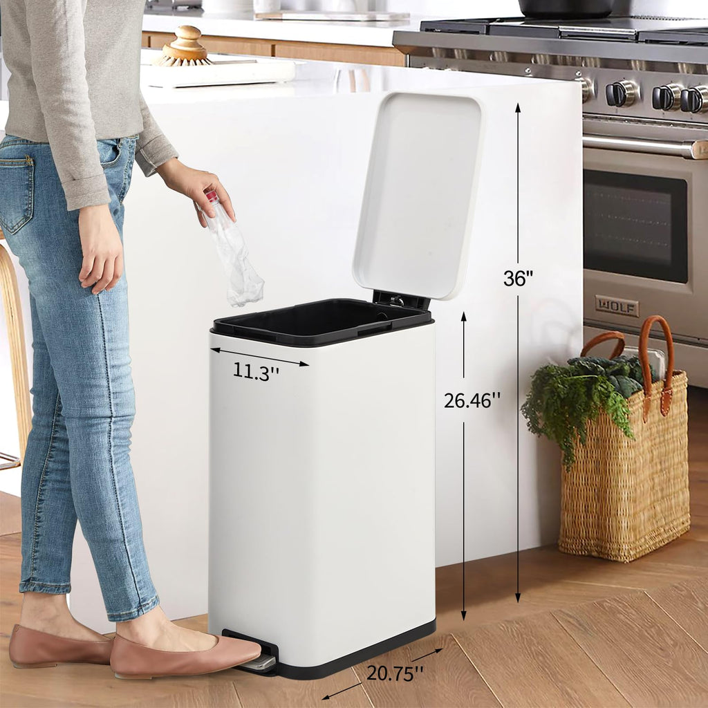 13.2 gal Stainless Steel Step Trash Can H12128