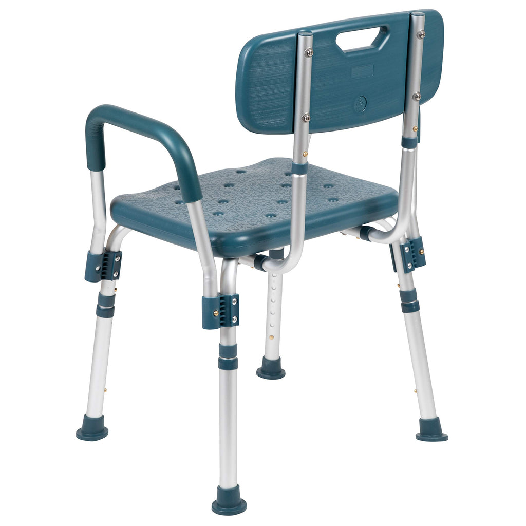 Adjustable Navy Bath & Shower Chair with Back & Arms H162