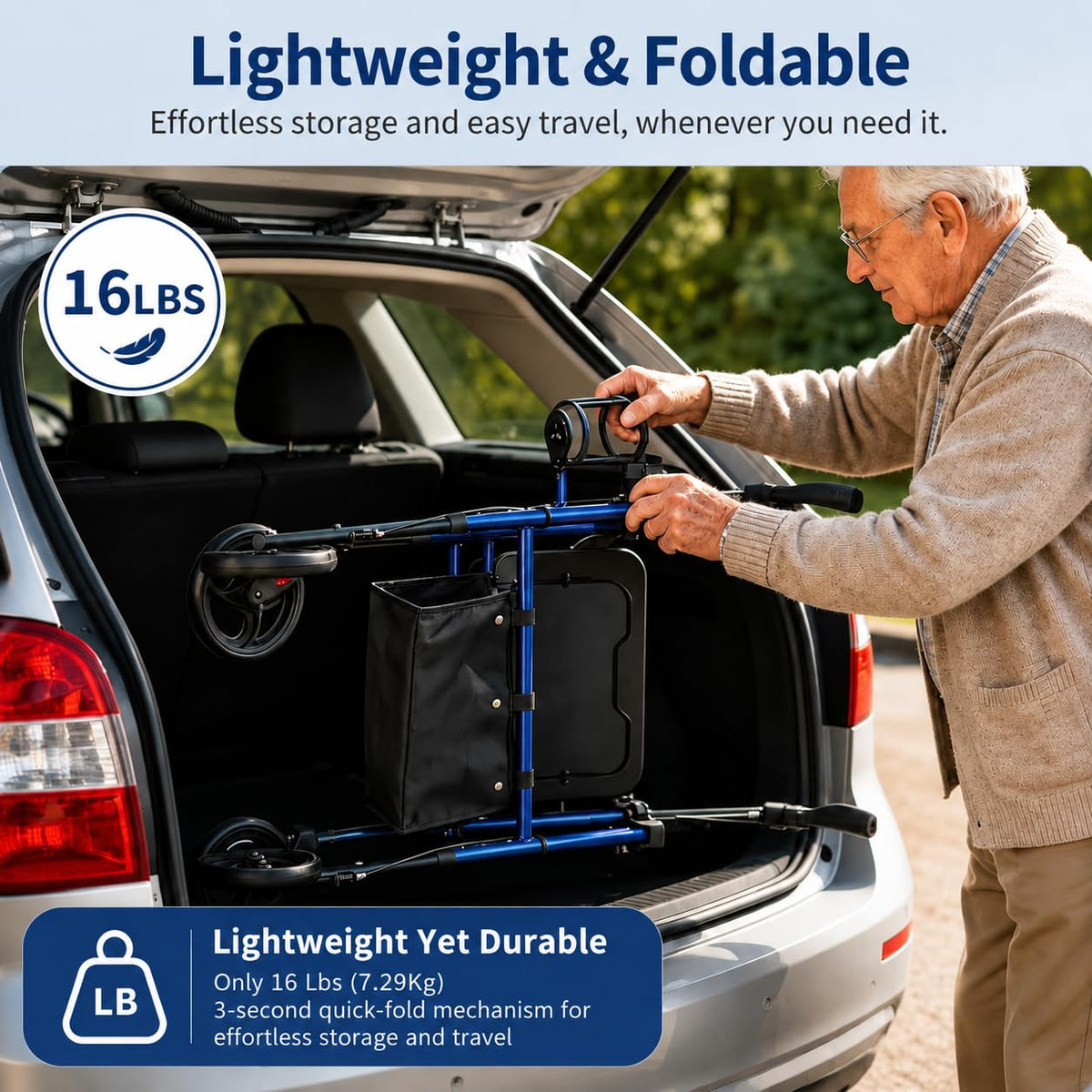 Rollator Walker with Seat 350 lb Capacity M55824