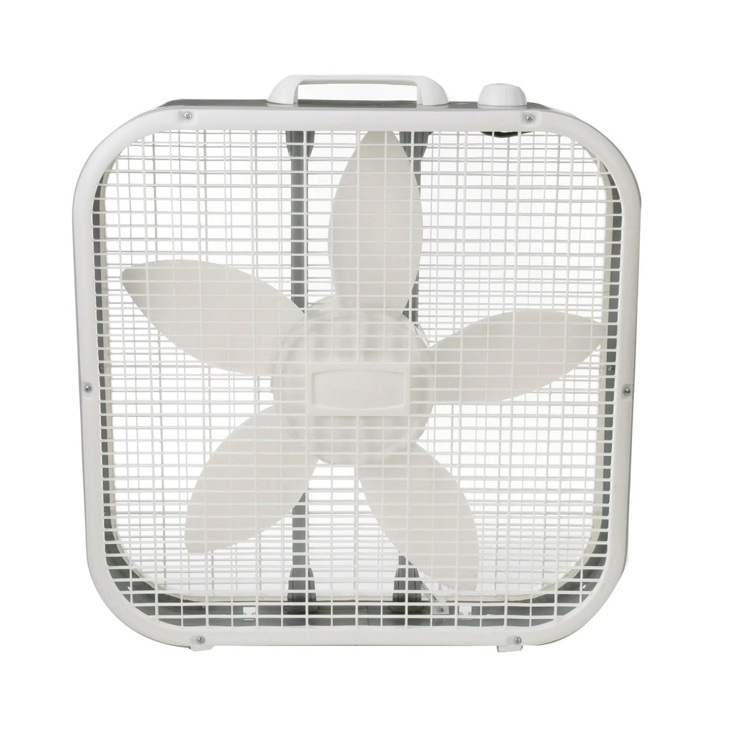 20" Classic Box Fan with Weather-Resistant Motor, 3 Speeds, 22.5" H (White) O7198