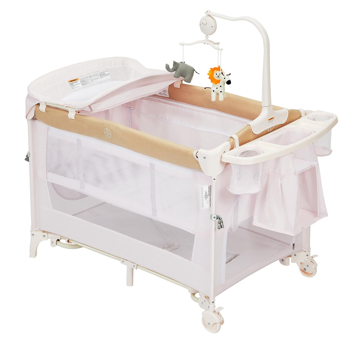 4 in 1 Pack and Play with Bassinet, Changing Table, Playpen and Carry Bag V680088