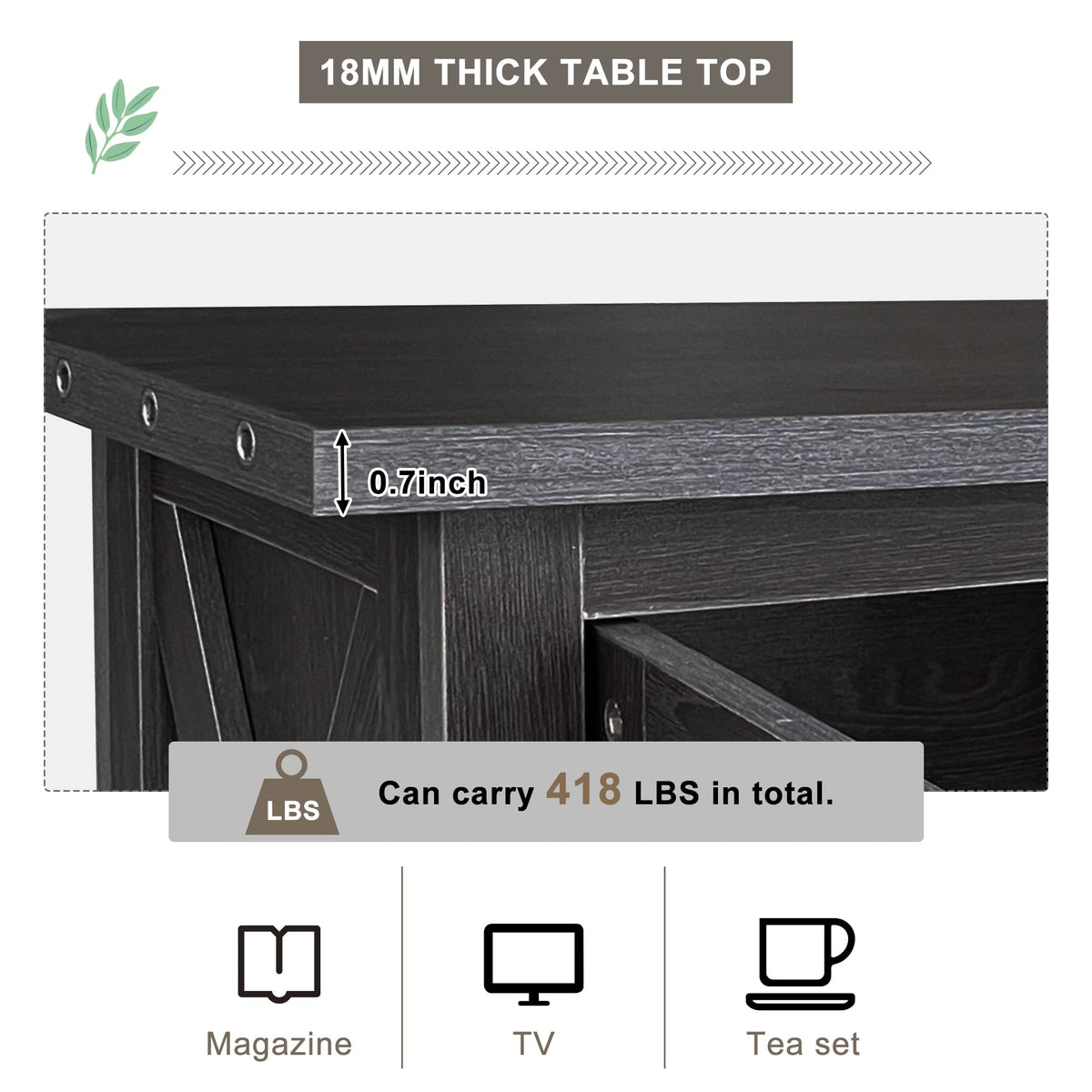 Espresso Particleboard TV Stand with Two Drawers A216