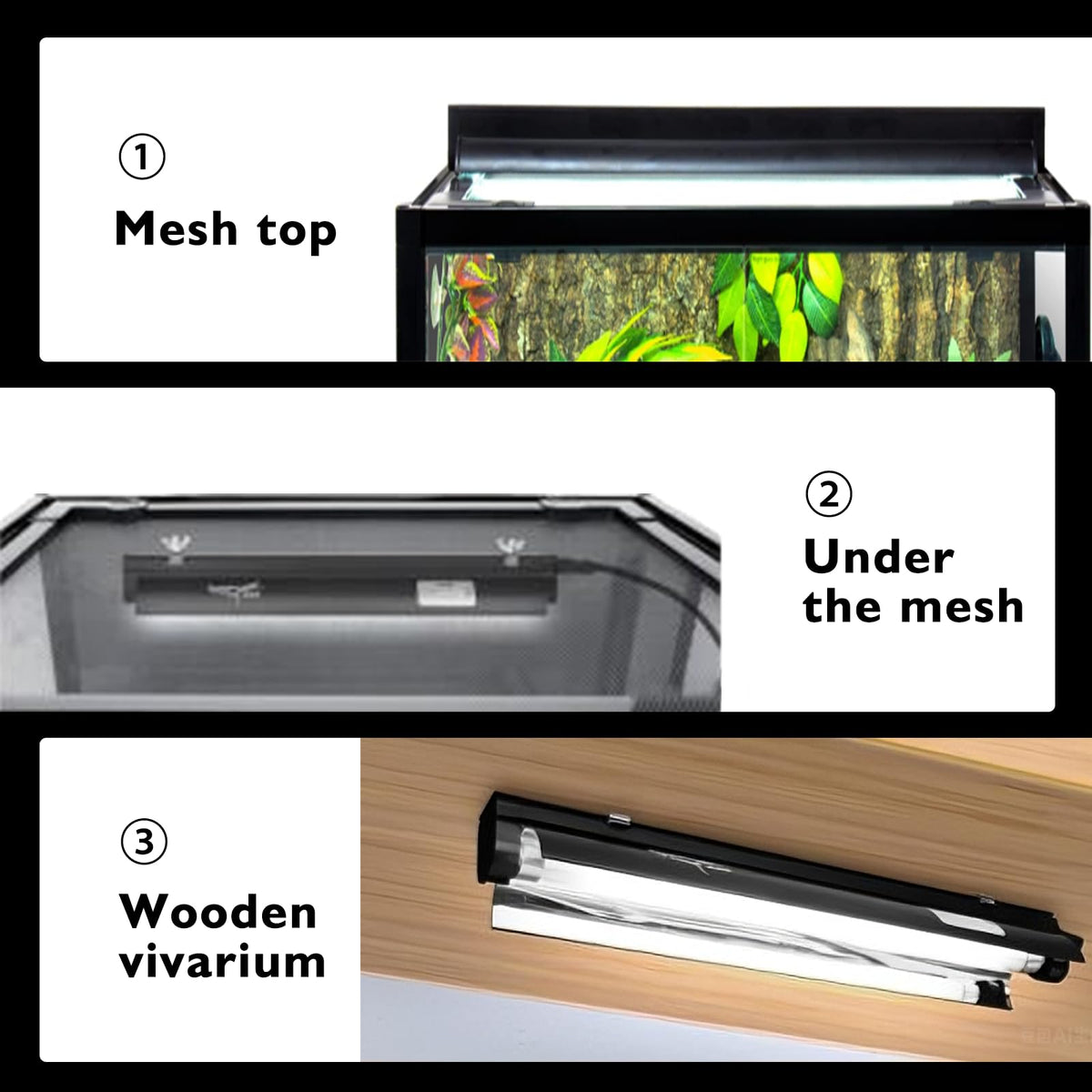 15W T5 HO UVB Terrarium Hood with Detachable Curved Reflector P266528