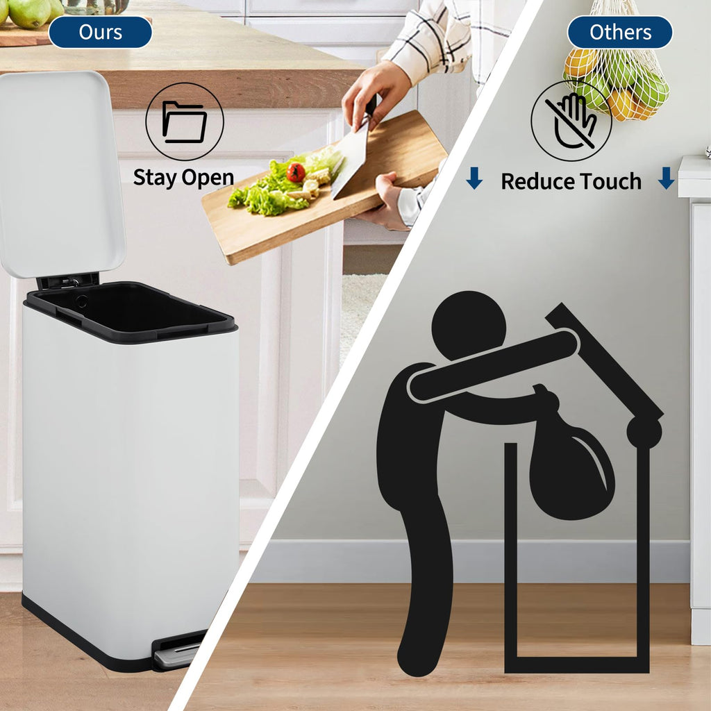 13.2 gal Stainless Steel Step Trash Can H12128
