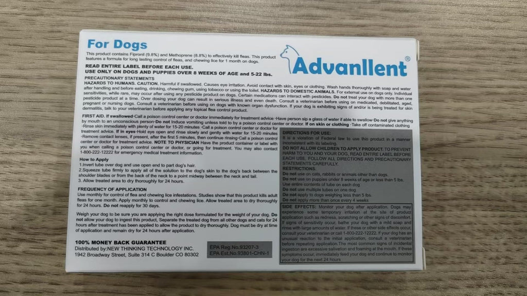 Flea and Tick Prevention for Dogs 6 Doses O5147