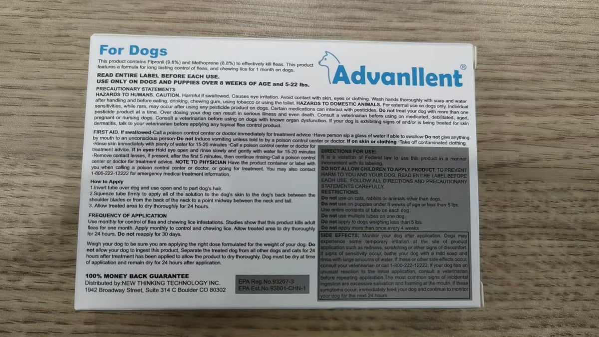 Flea and Tick Prevention for Dogs 6 Doses O5147