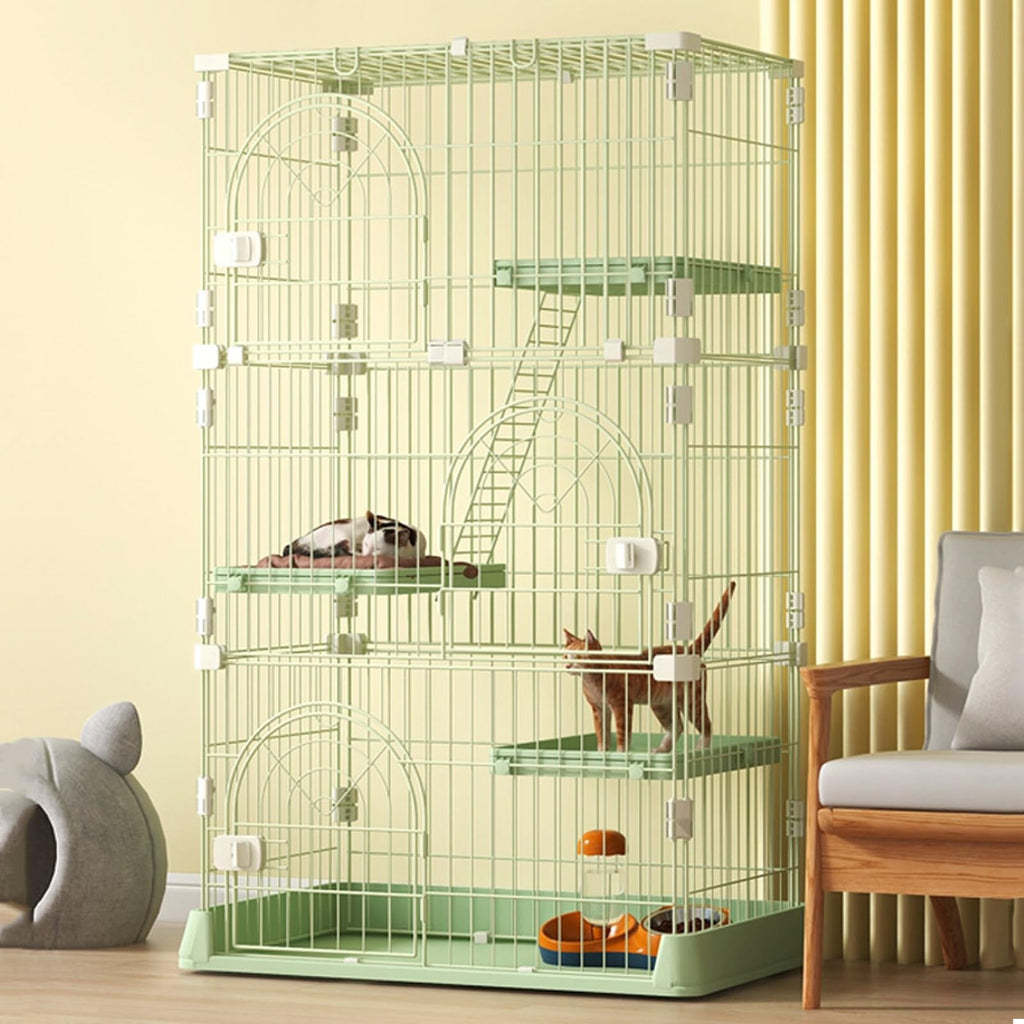 3/4-Tier Wire Cat Cage Playpen Kennel with Hammock B6807