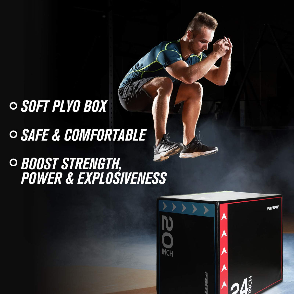 3 in 1 Foam Plyo Box 30”x24”x20” 440lb Weight Capacity P4132