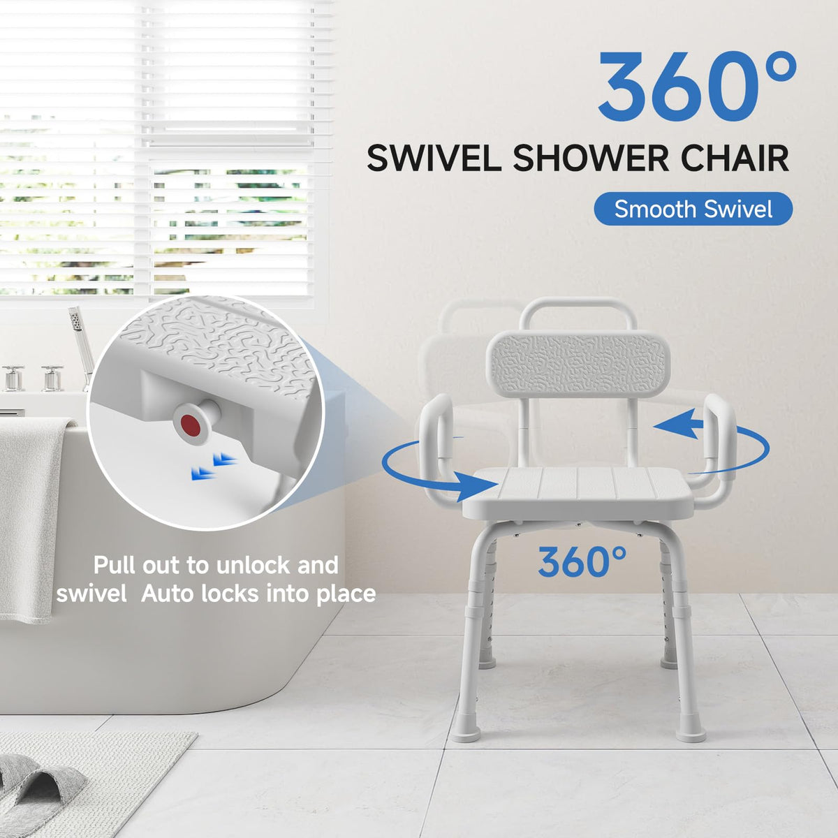 Swivel Shower Chair with Back and Arm B496292