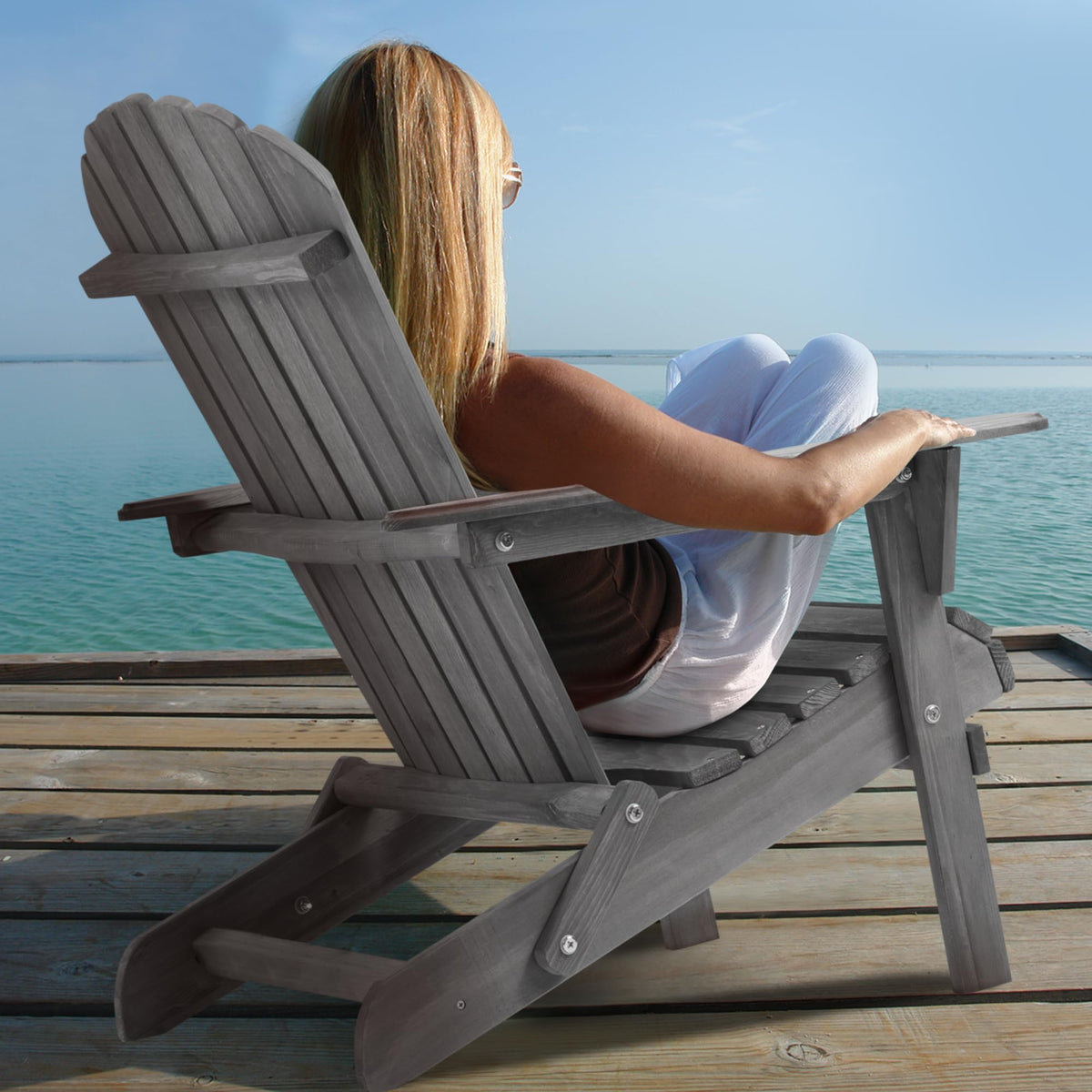 Solid Cedar Wood Adirondack Chairs Set of 2 Y528808
