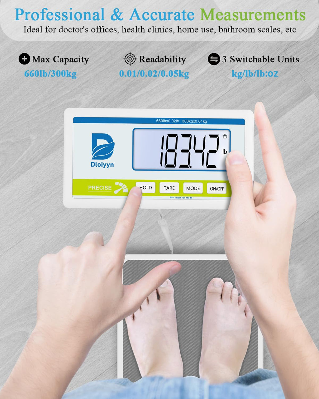 660 lb Digital Medical Floor Scale E928804