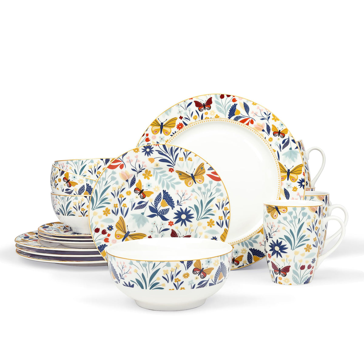 16 Piece Vintage Porcelain Dinnerware Set for 4 V471