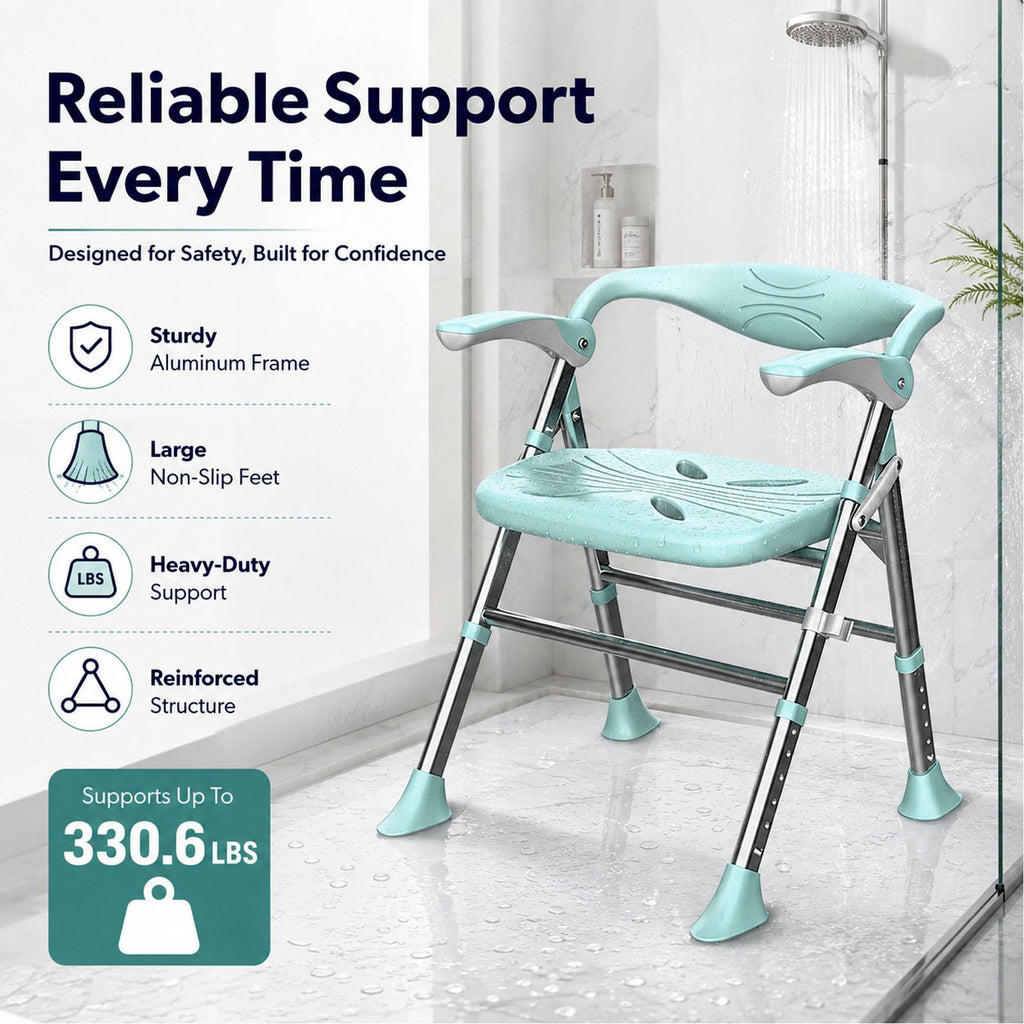 Heavy Duty Shower Chair with Arms and Back Y44568