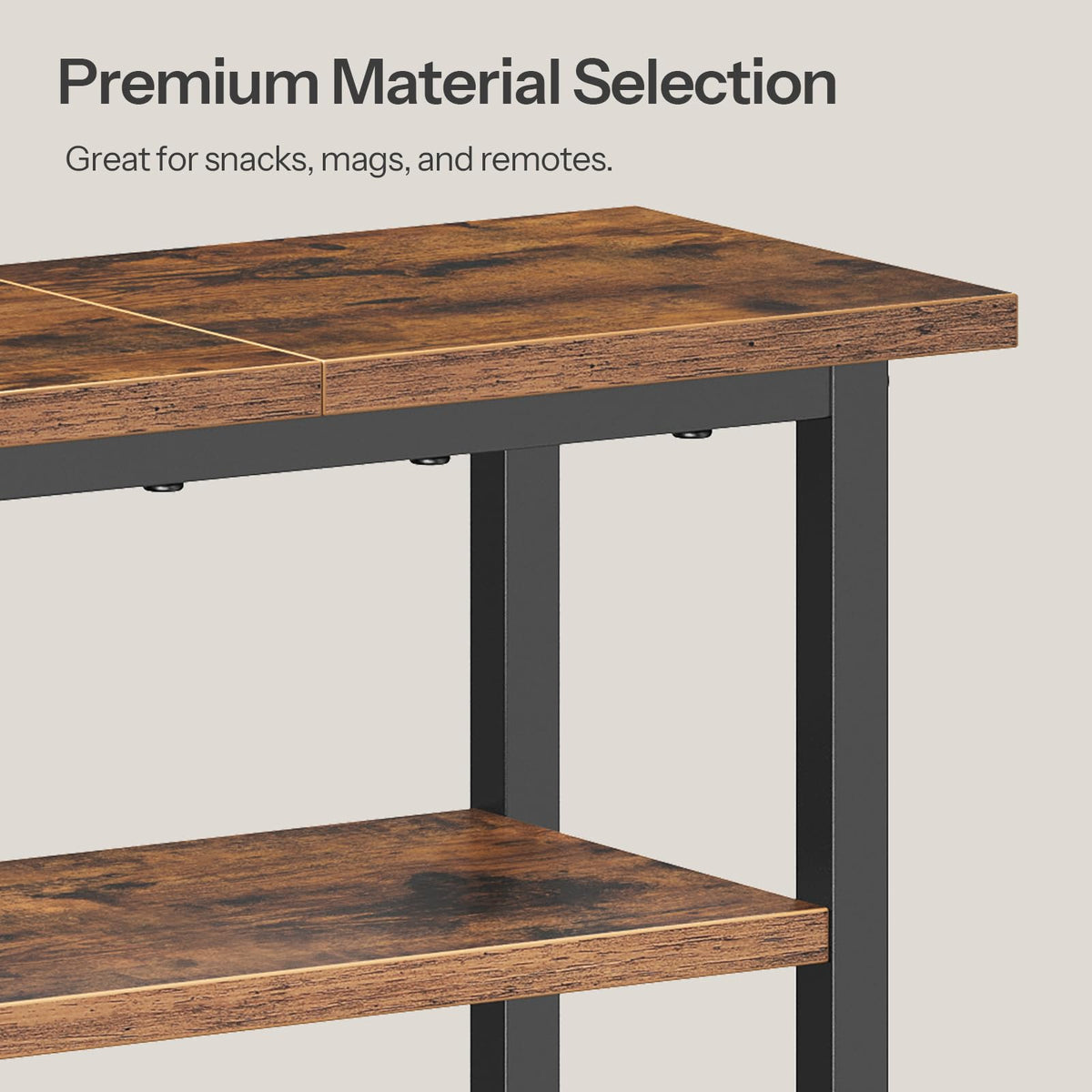 Narrow Side Table with Charging Station and LED Light G20098