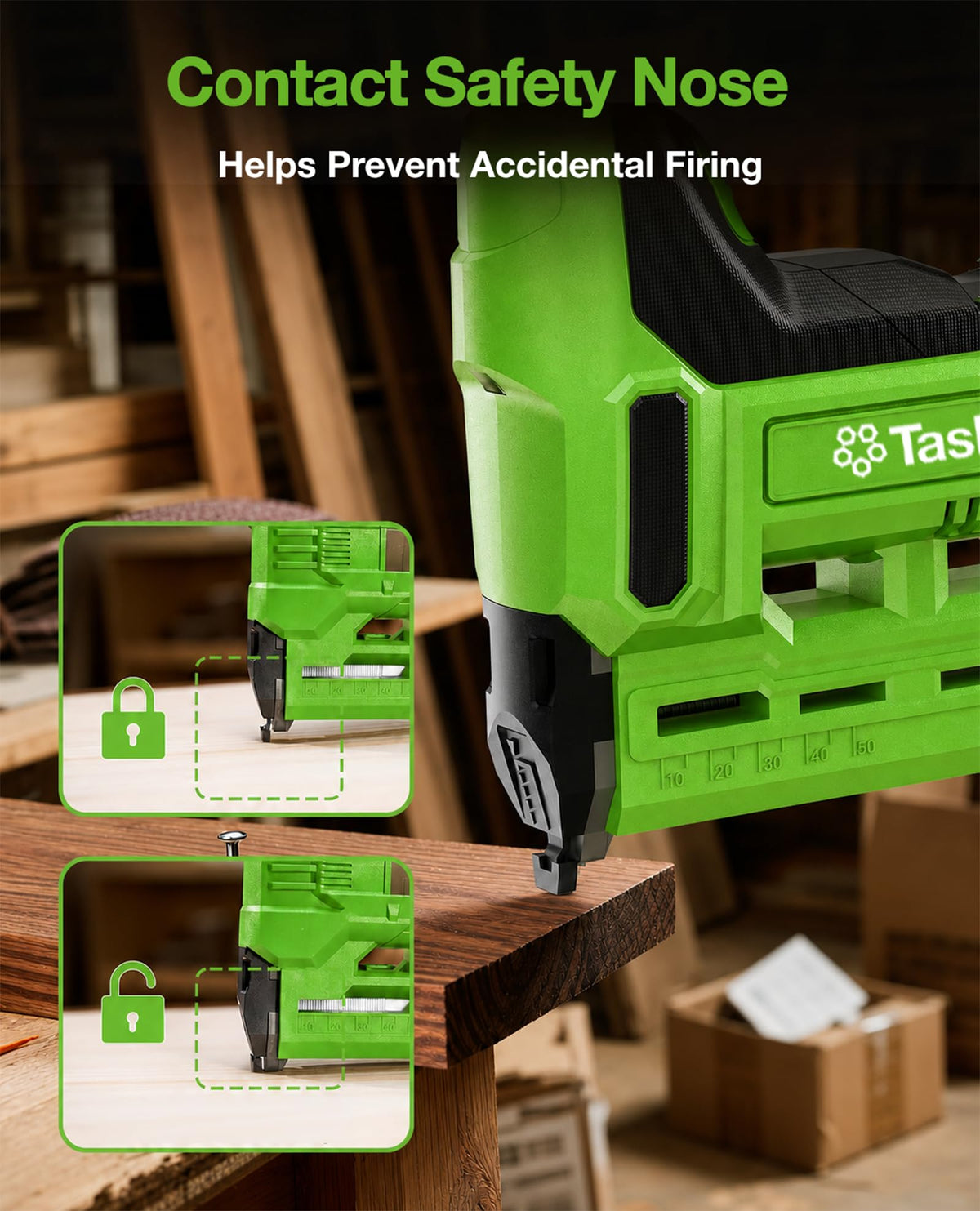 18-Gauge Cordless Brad Nailer 20V 2-in-1 Electric Nail Gun with 2 Batteries Z904820