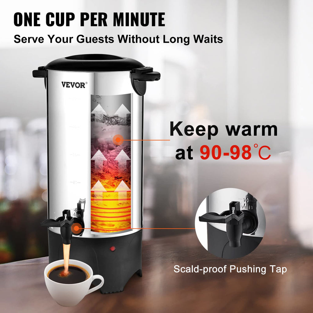 50 Cups Stainless Steel Commercial Coffee Urn Y463091