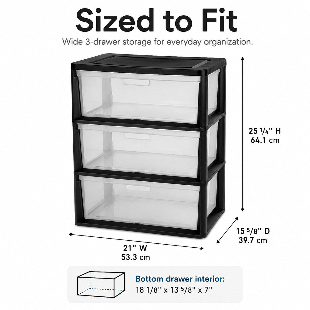3 Drawer Plastic Storage Cart T4511