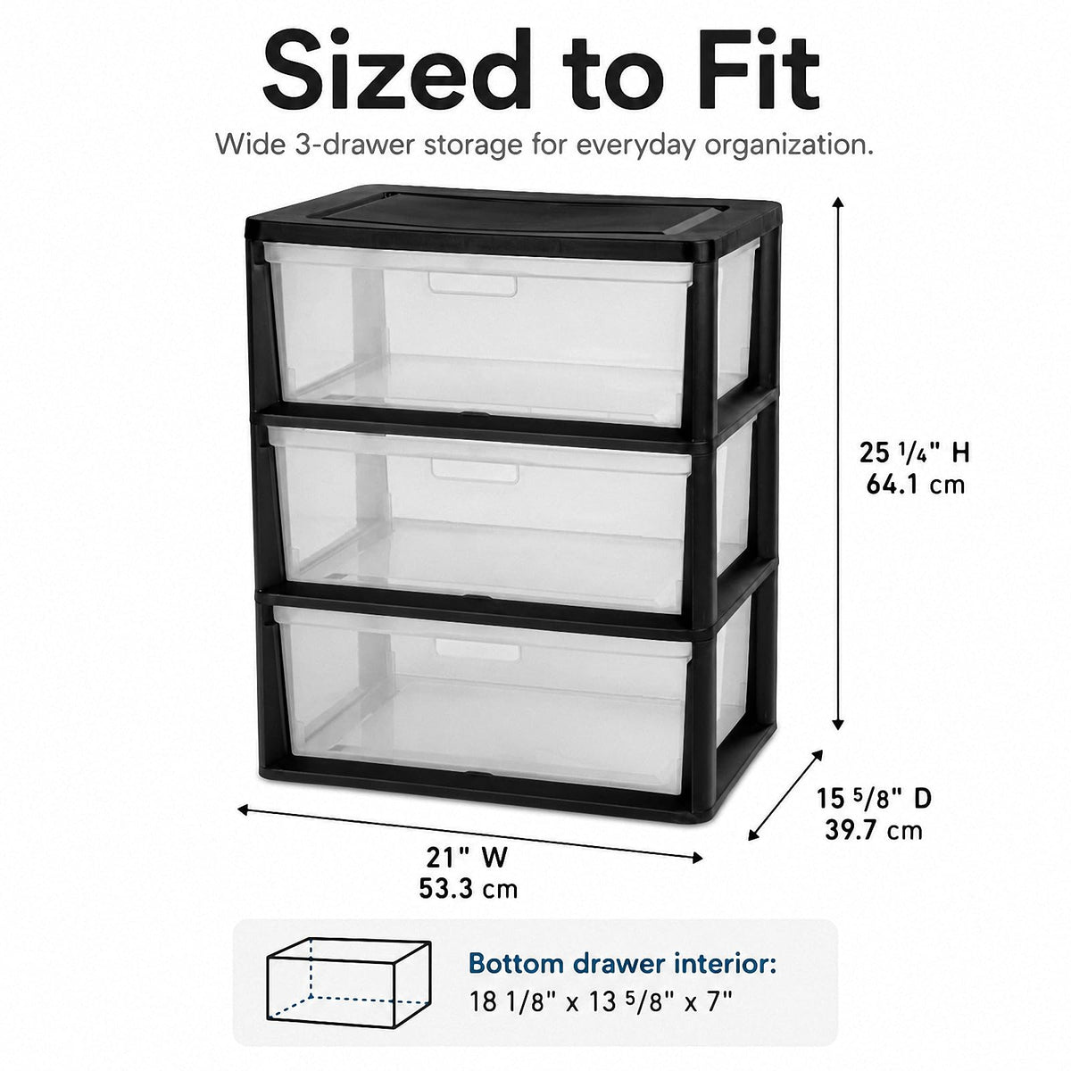 3 Drawer Plastic Storage Cart T4511