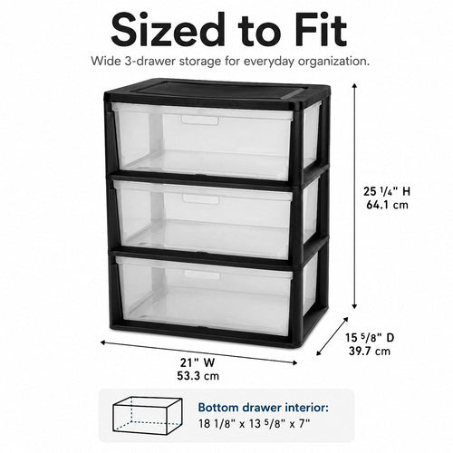 3 Drawer Plastic Storage Cart T4511