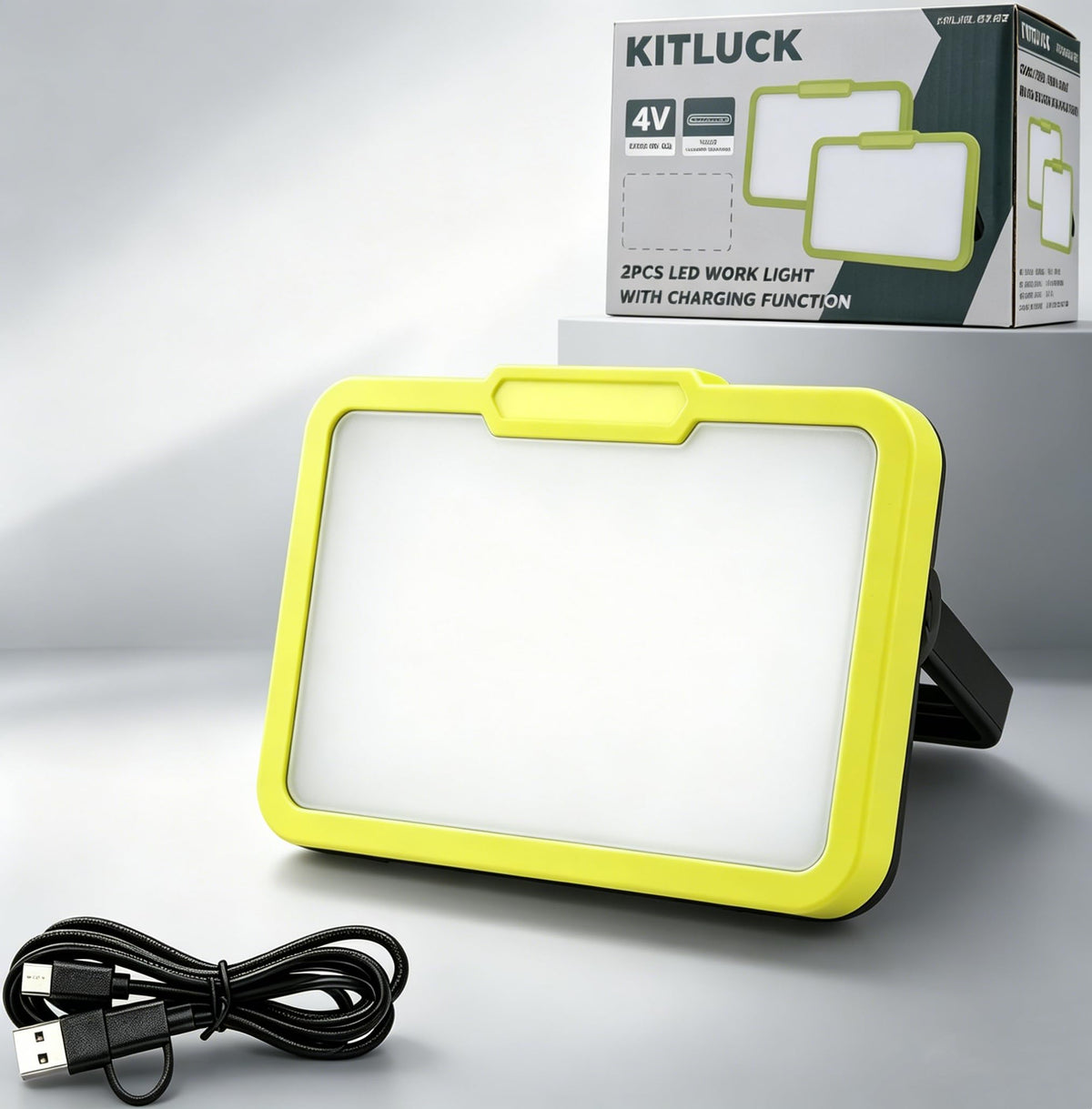 LED Work Light, Rechargeable, 700 LM Magnetic Portable Flood Light with Adjustable Stand, IP54 Waterproof, 3 Lighting Modes with Emergency SOS, 1Pack R63689