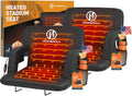 25" Heated Stadium Seats for Bleachers with Back Support, Black 2PC U2621