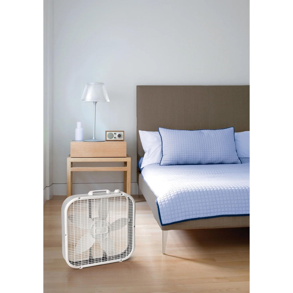 20" Classic Box Fan with Weather-Resistant Motor, 3 Speeds, 22.5" H (White) O7198