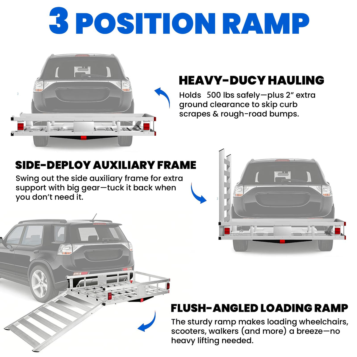 Wheelchair Scooter Carrier with Ramp, 500 lbs Capacity C2342