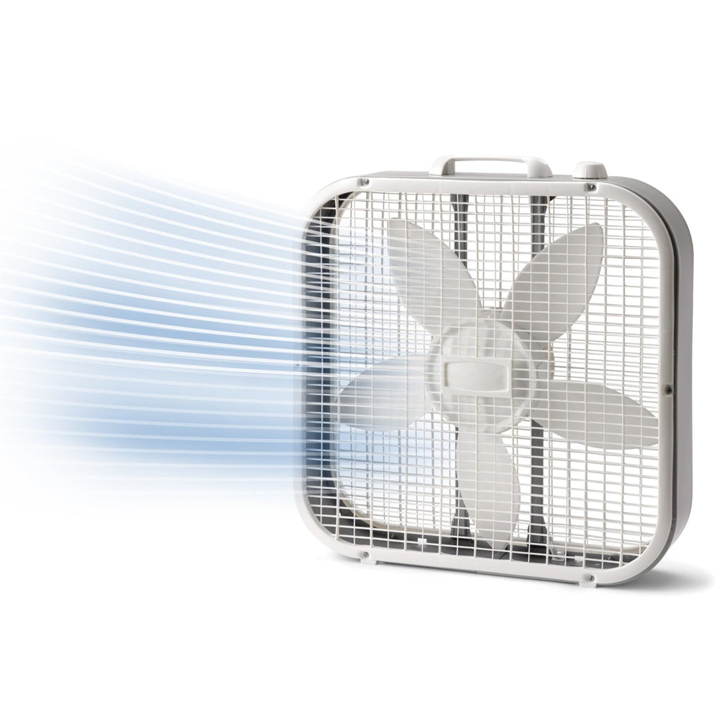 20" Classic Box Fan with Weather-Resistant Motor, 3 Speeds, 22.5" H (White) O7198