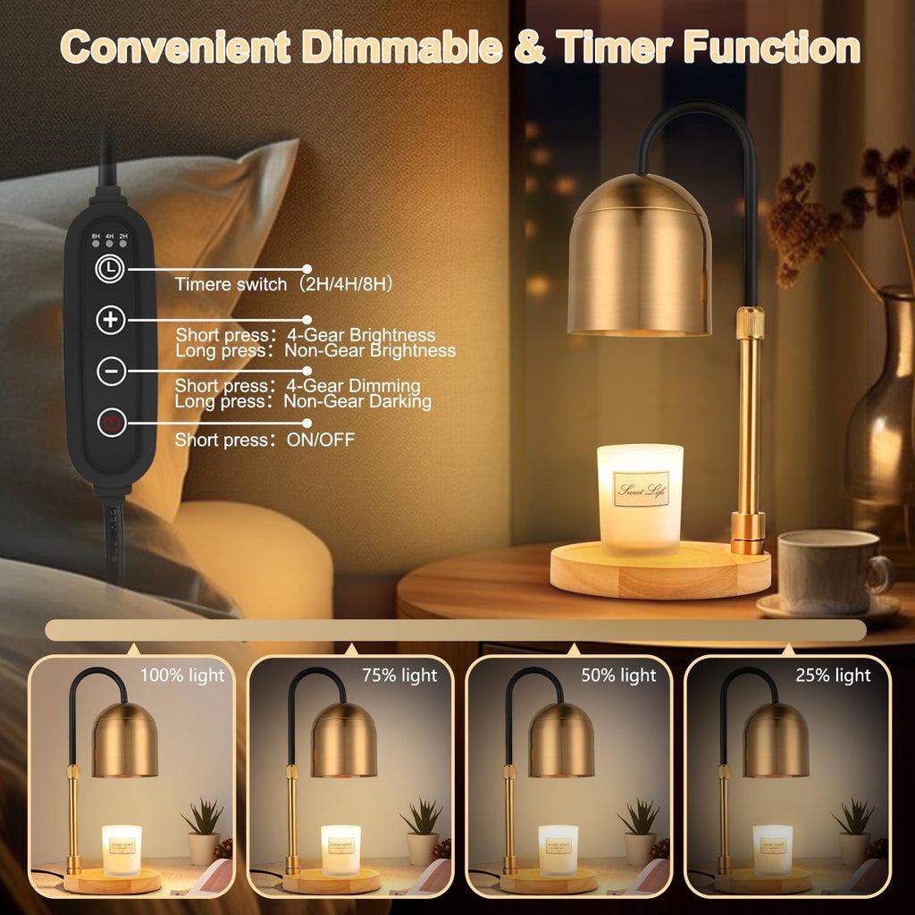 Dimmable Electric Candle Warmer Lamp with Timer V1318
