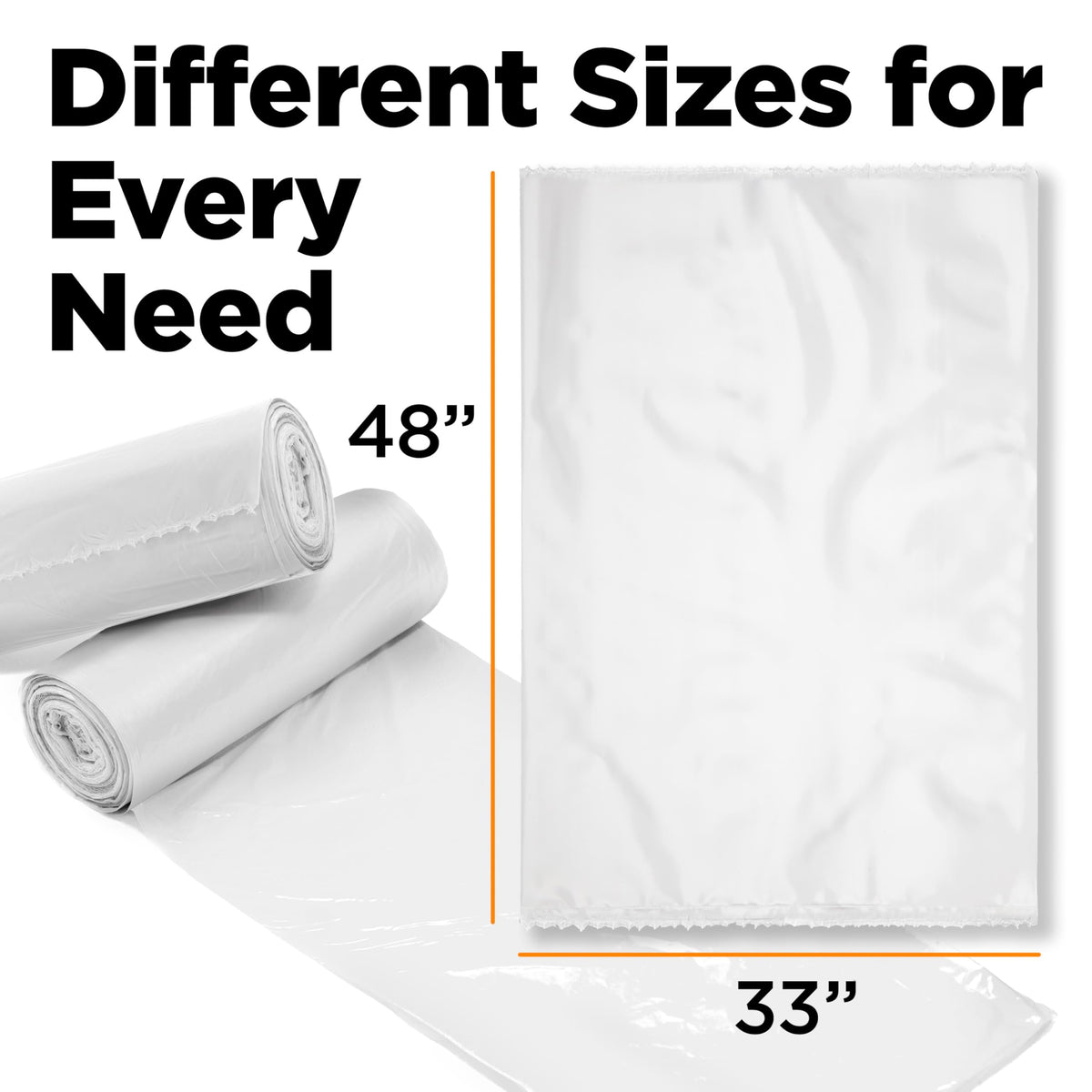 42 Gallon Clear Trash Bags 50 Count 3 Mil H597444