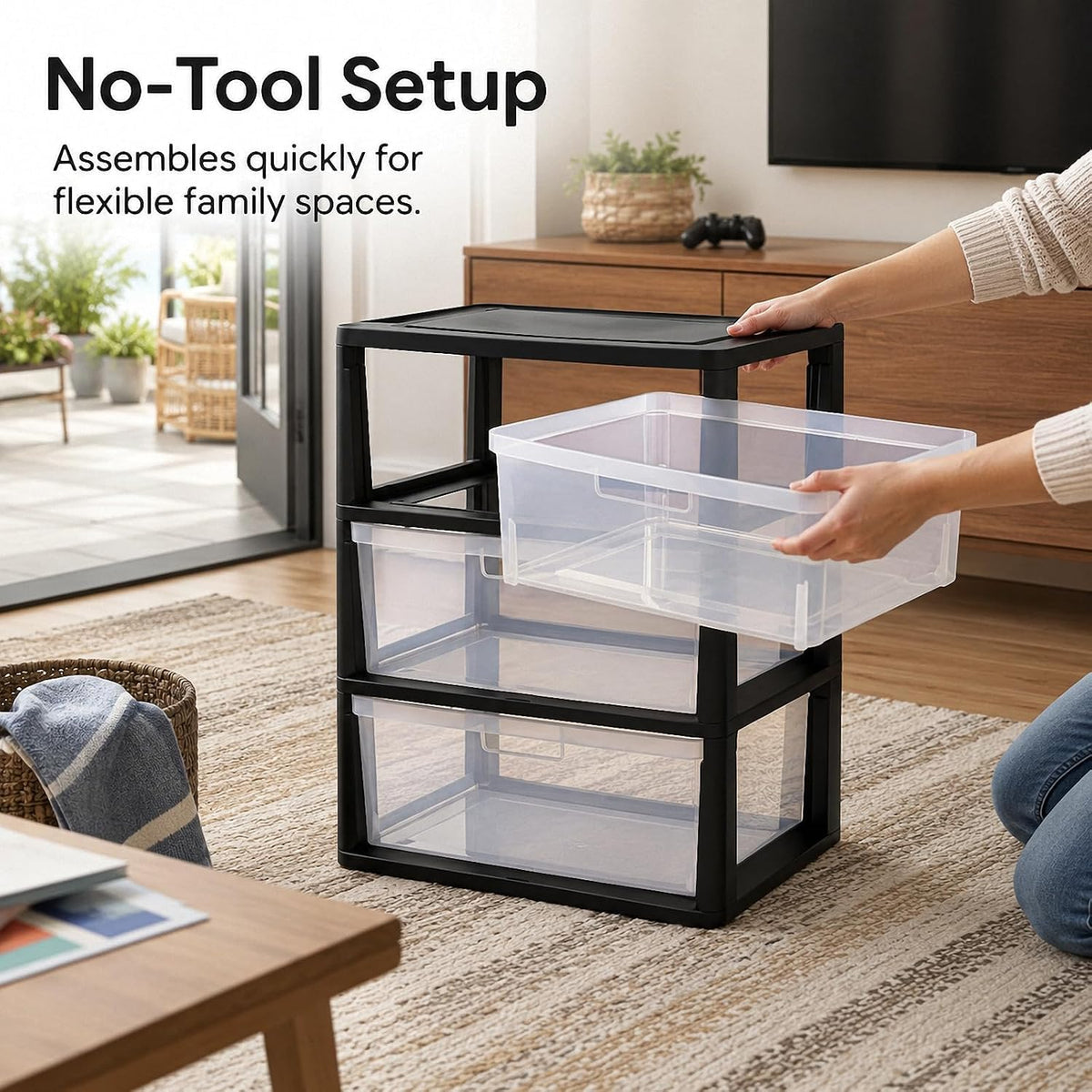 3 Drawer Plastic Storage Cart T4511