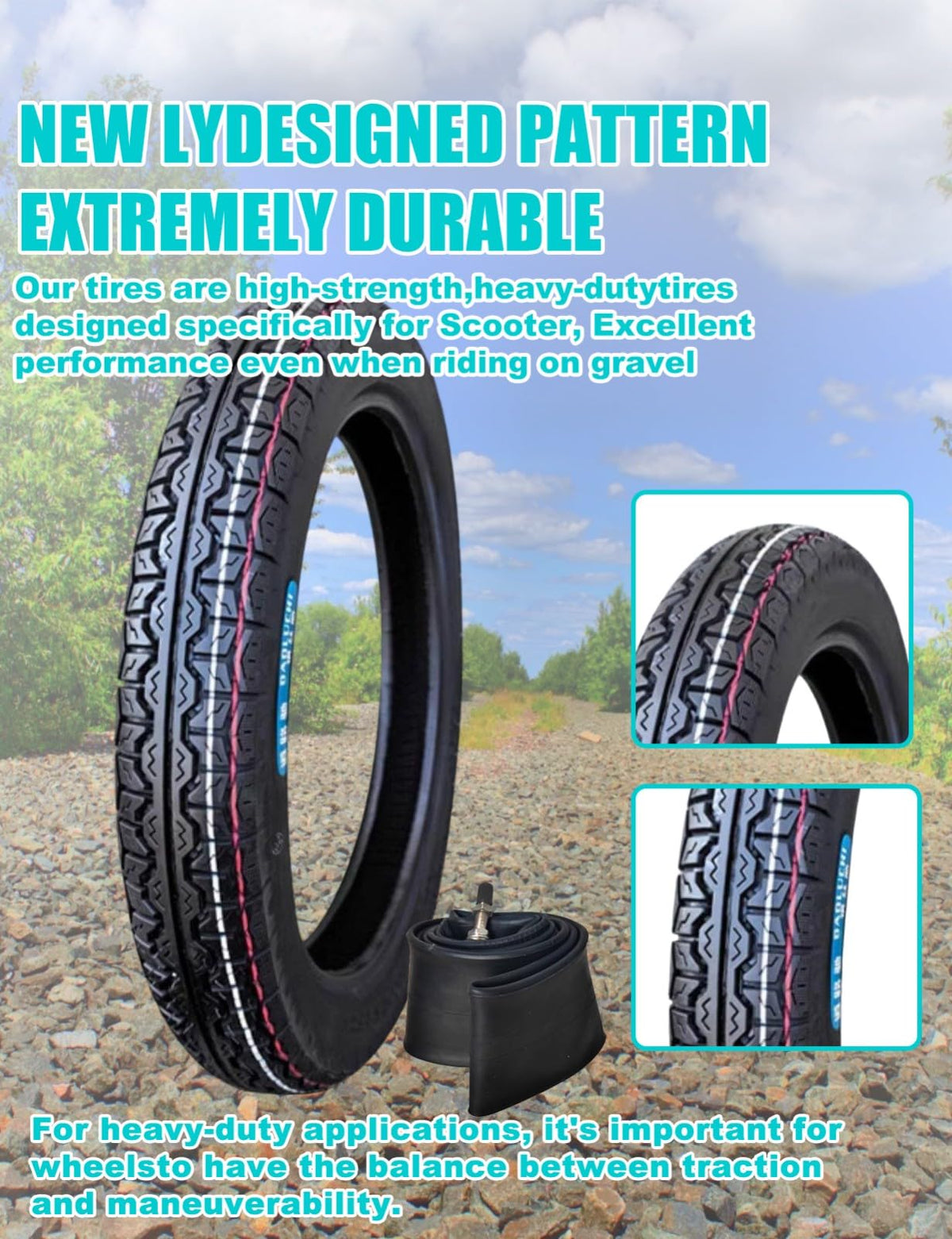 3.00-17 Dirt Bike Tire and Inner Tube Set Q47199