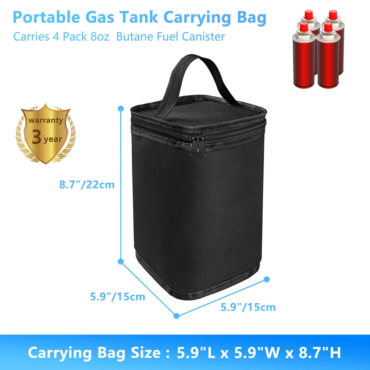 Butane Canister Cover 600D Oxford Fabric F833840
