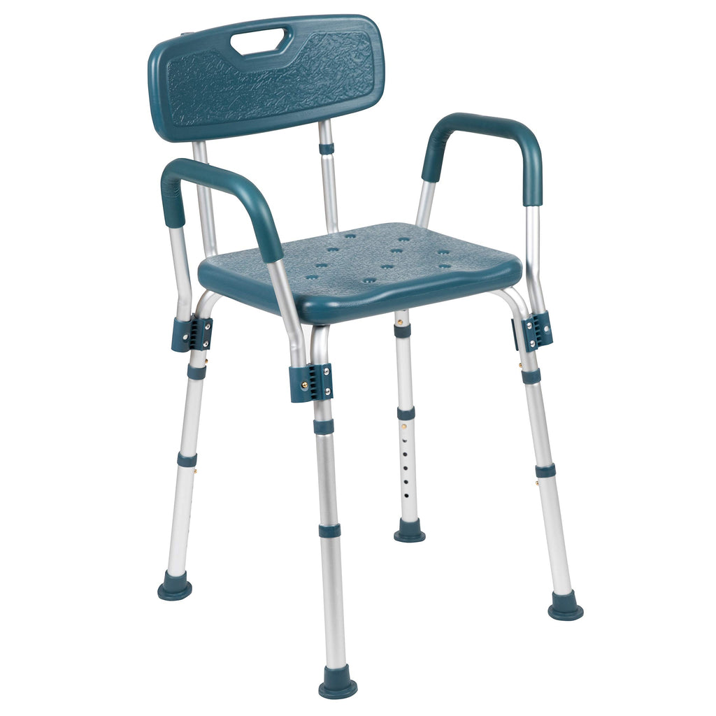 Adjustable Navy Bath & Shower Chair with Back & Arms H162