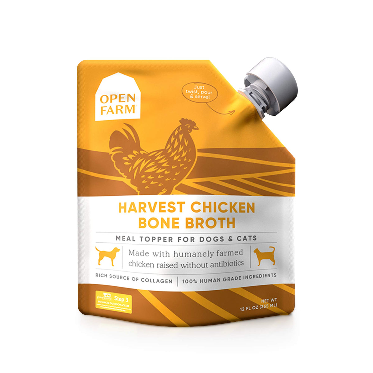 Chicken Bone Broth Food Topper for Dogs and Cats 12oz I9000