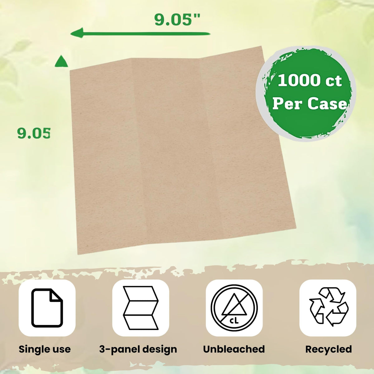 Brown Unbleached Z-Fold Paper Towels 1000ct O94800