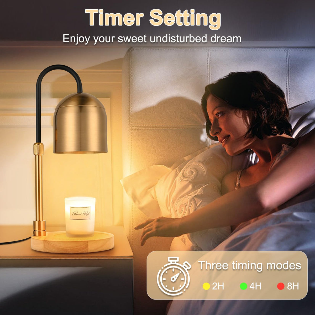 Dimmable Electric Candle Warmer Lamp with Timer V1318