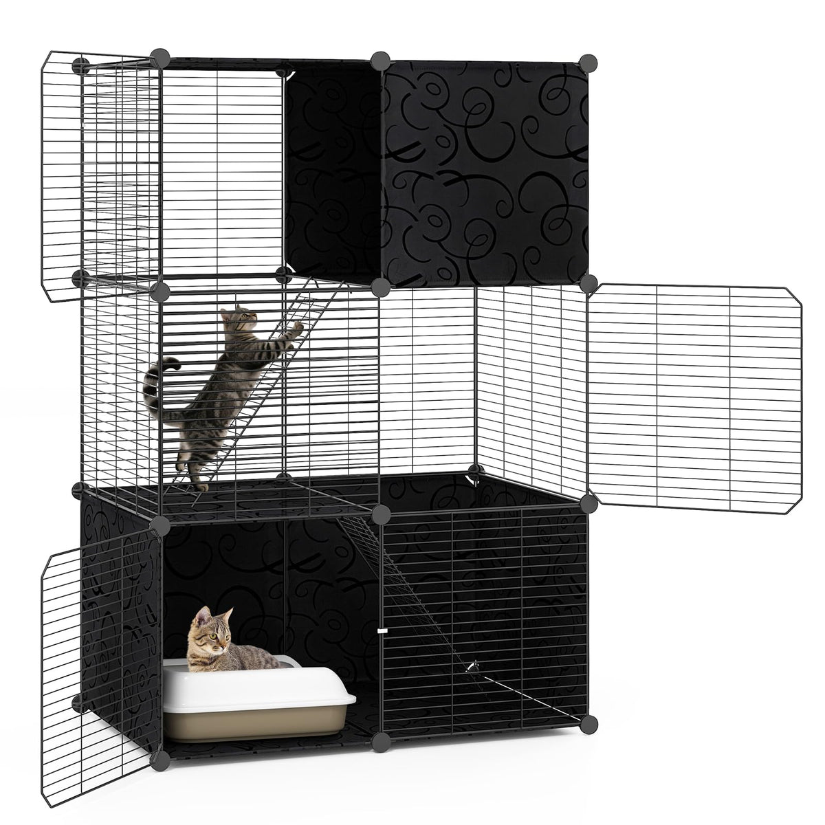 3-Tier Detachable Metal Wire Cat Cage X70739