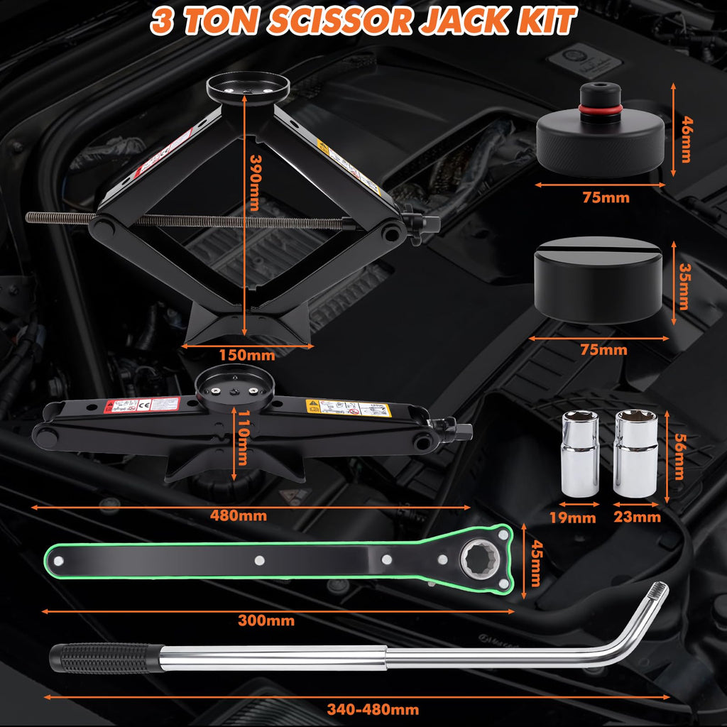 3 Ton Portable Scissor Jack Kit I4134