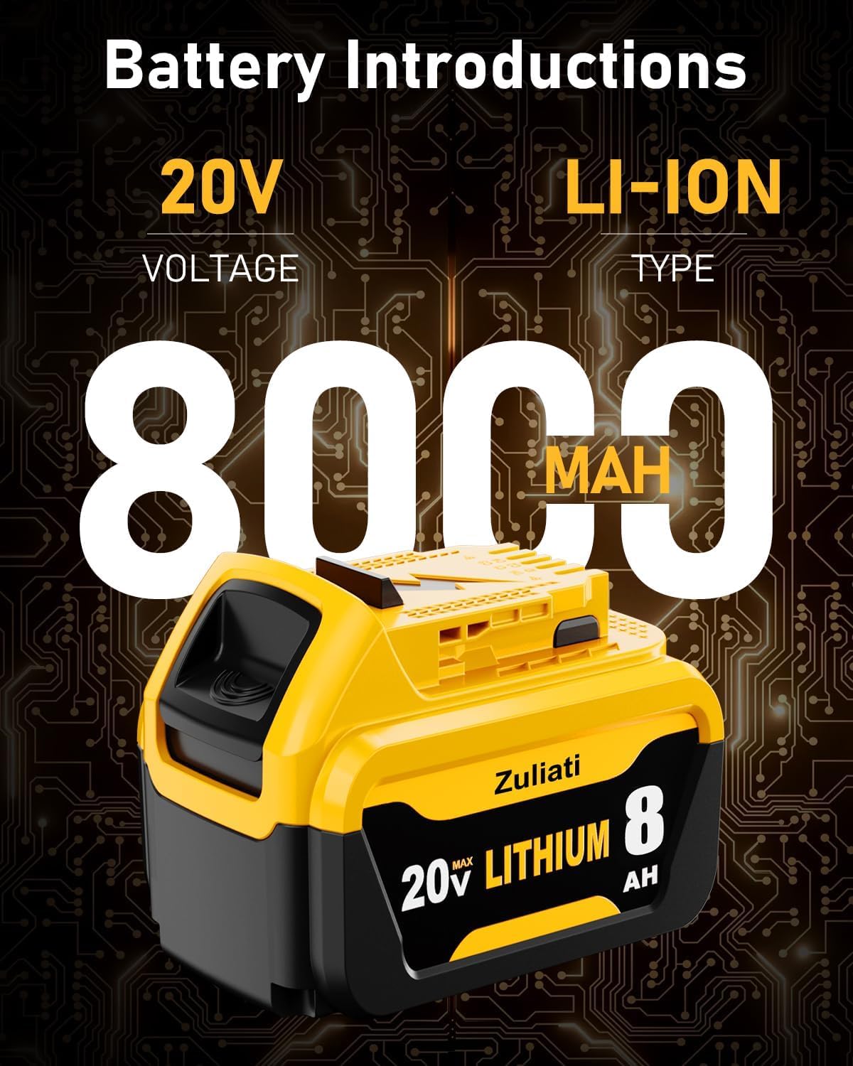 8.0Ah Replacement Battery 2PC G528775