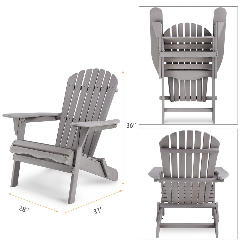 Solid Cedar Wood Adirondack Chairs Set of 2 Y528808