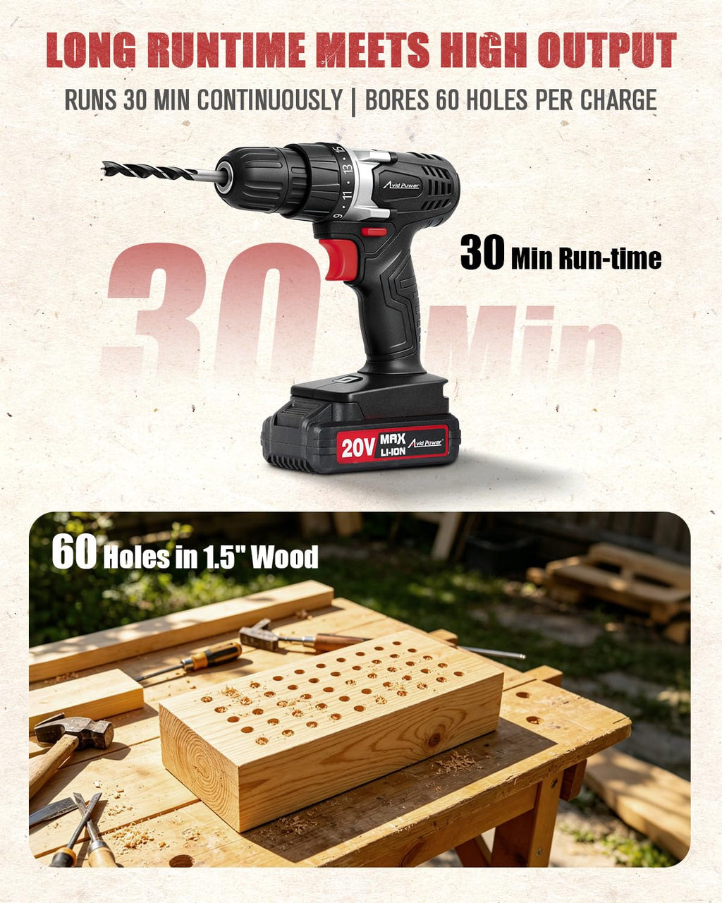 20V Cordless Electric Drill Set V786089