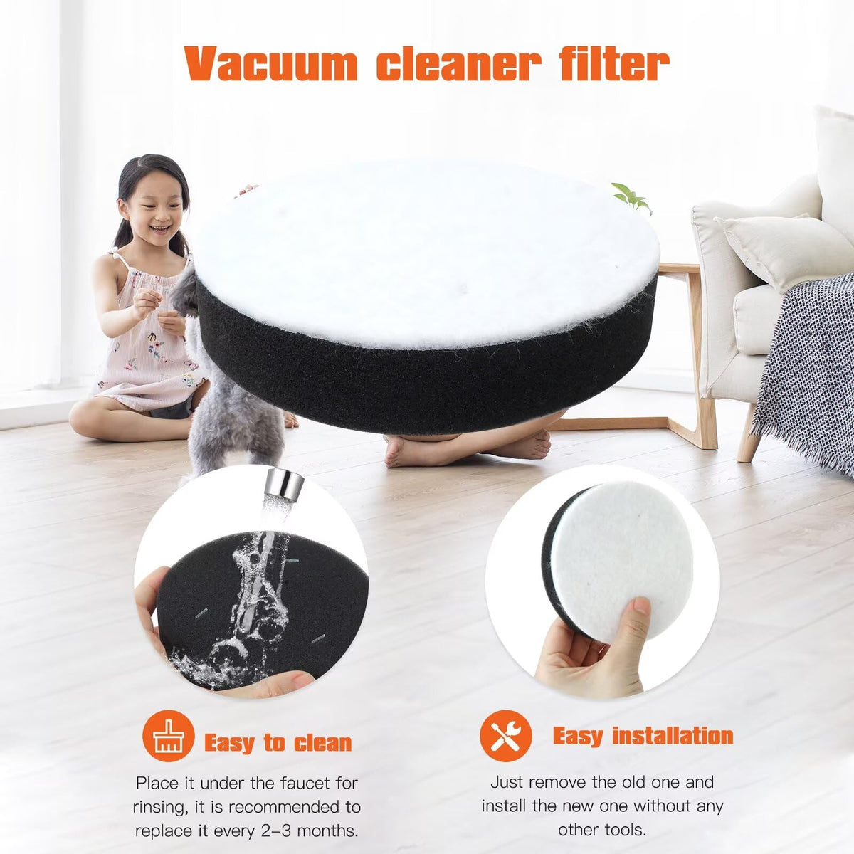 4 Pack Replacement Filter for Upright Vacuum X37709