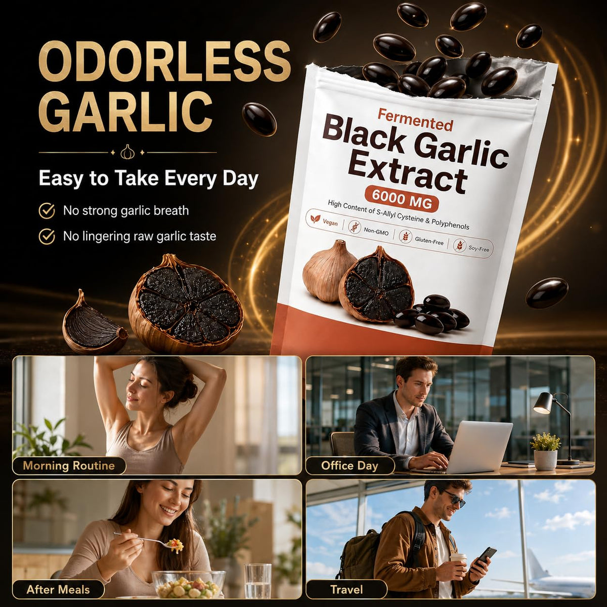 Fermented Black Garlic Extract Softgel 300 Capsules A840501