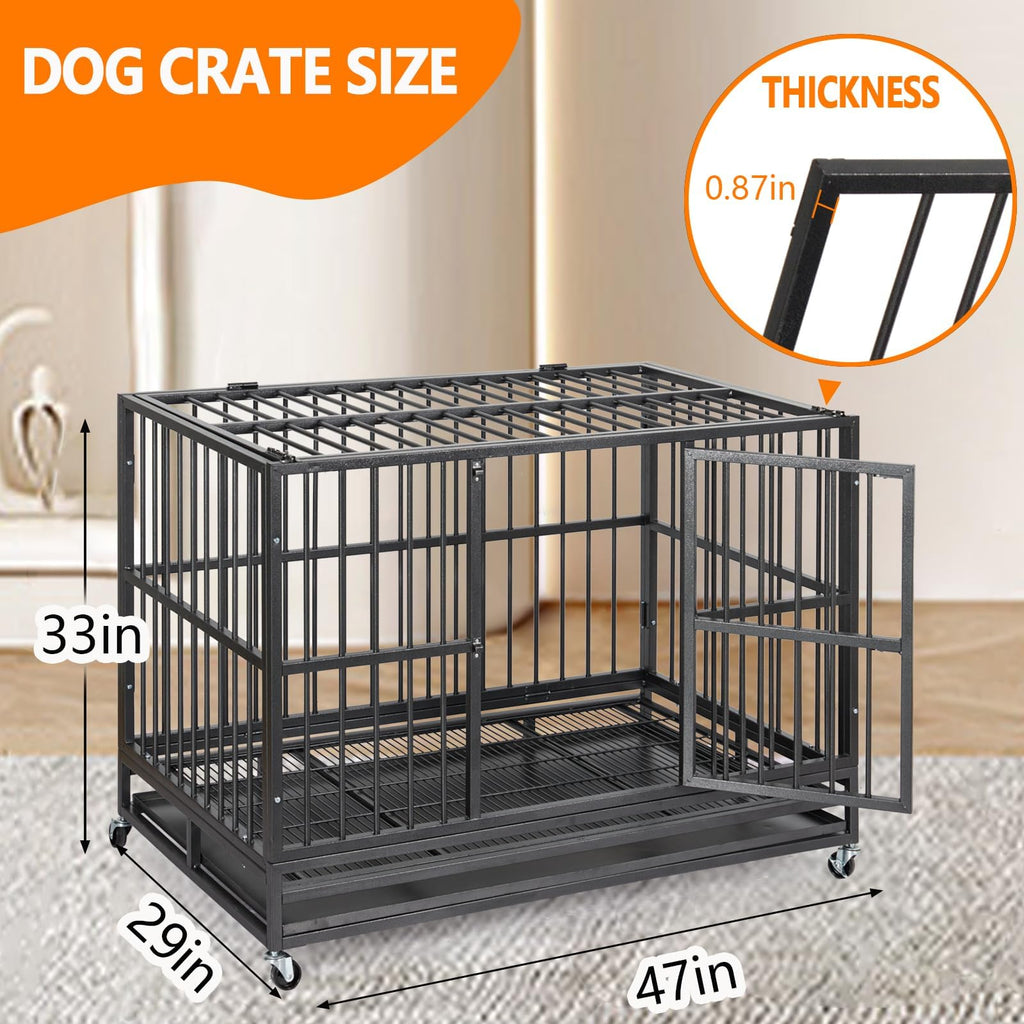 48 in Heavy Duty Dog Crate with Wheel Y300490