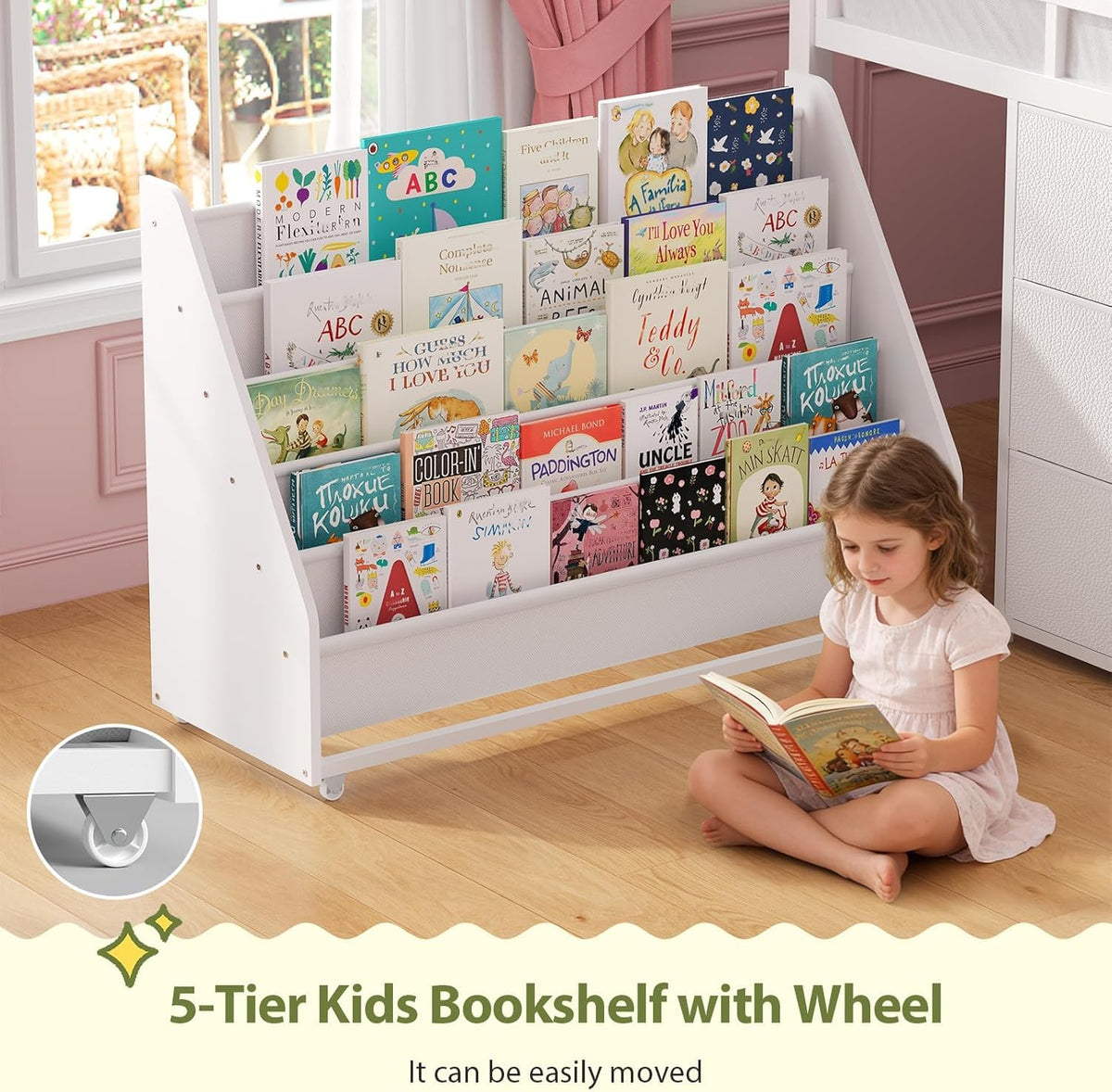 White Twin Loft Bed with Bookshelf, Display Shelf, Storage Drawers and Ladder Y1404