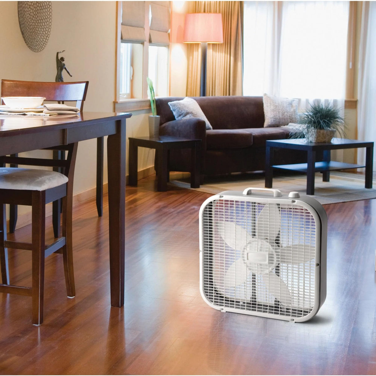 20" Classic Box Fan with Weather-Resistant Motor, 3 Speeds, 22.5" H (White) O7198
